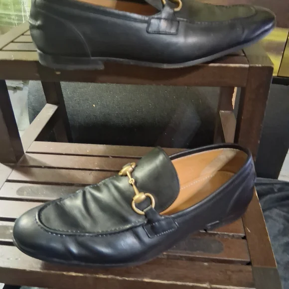 Gucci Black Loafers with Gold Accents - Picture 8 of 10